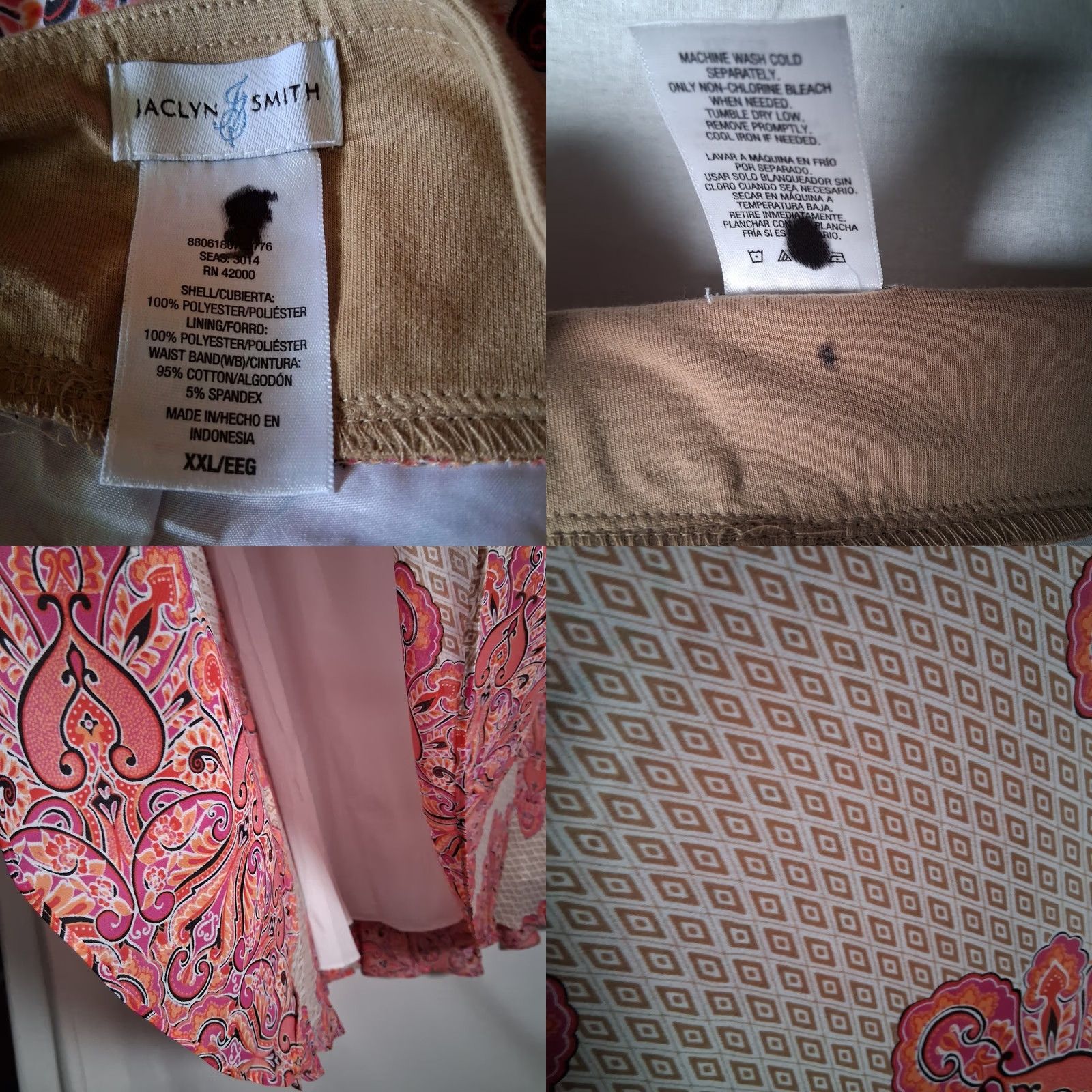 Vintage VINTAGE Jacklyn Smith Skirt Maxi Plus Size 2X Pink Paisley Mandala Boho Hippe Hippie Bohemian Long Skirt Womens Size 40" / US 18 - 8 Thumbnail