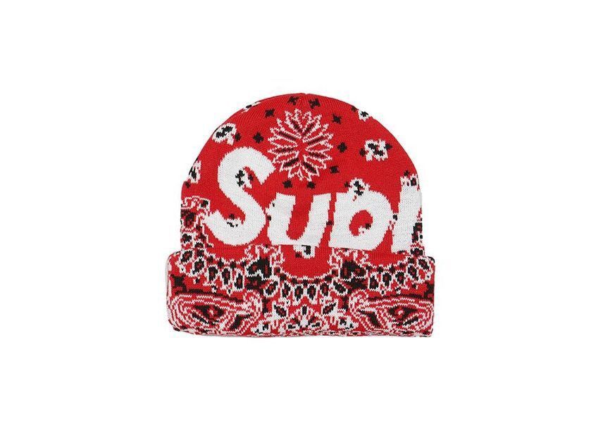 Supreme Supreme Red Bandana Big Logo Beanie Size ONE SIZE - 1 Thumbnail