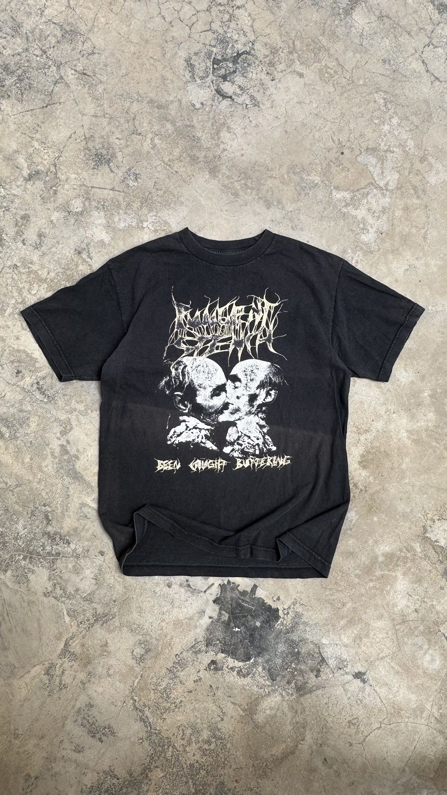 image of Band Tees x Rock T Shirt Vintage 90's Pungent Stench Been Caught Buttering Tee in Black (Size Mediu