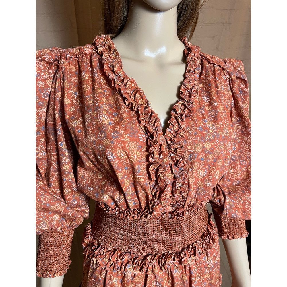House of Harlow NWT New HOUSE OF HARLOW 1960 V-neck Smocked Waist Tiered Ru Size S / US 4 / IT 40 - 3 Thumbnail
