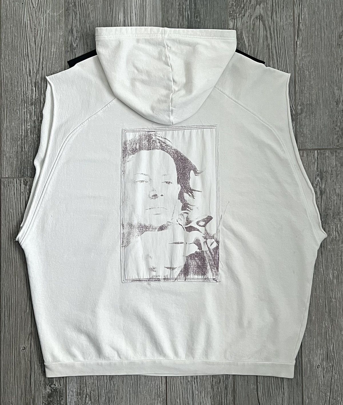 Raf Simons SS2002 Raf Simons Kollaps Sample White Sleeveless OS Hoodie Size US XL / EU 56 / 4 - 2 Thumbnail