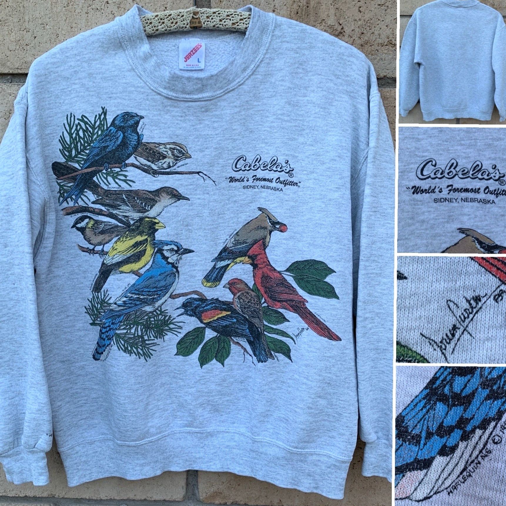 Vintage Vintage Cabela’s World’s Foremost Outfitter Sidney Nebraska Graphic Sweatshirt Long Sleeve Pullover Men L Gray Birds Nature 1989 Vintage Cats? Size US L / EU 52-54 / 3 - 2 Thumbnail