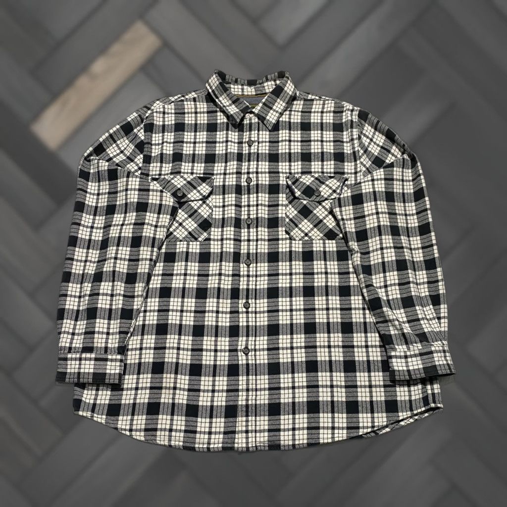 Vintage Anchorage Expedition Flannel Shirt Mens 2XL Black Plaid Long Sleeve Outdoor Workwear Shirt Size US XXL / EU 58 / 5 - 1 Thumbnail