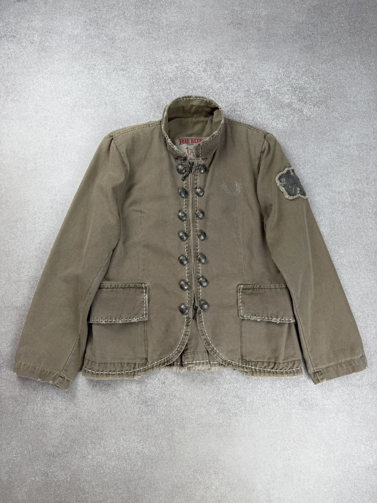 True Religion Vintage True Religion Women’s Military Denim Jacket Size 50 Size XL / US 12-14 / IT 48-50 - 2 Thumbnail