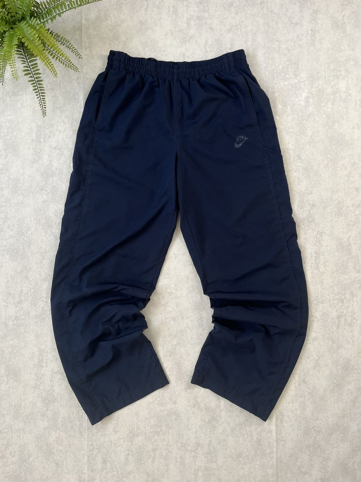 Nike × Vintage 00s Nike Retro Logo Vintage Parachute Baggy Sweapants Size US 33 - 1 Thumbnail