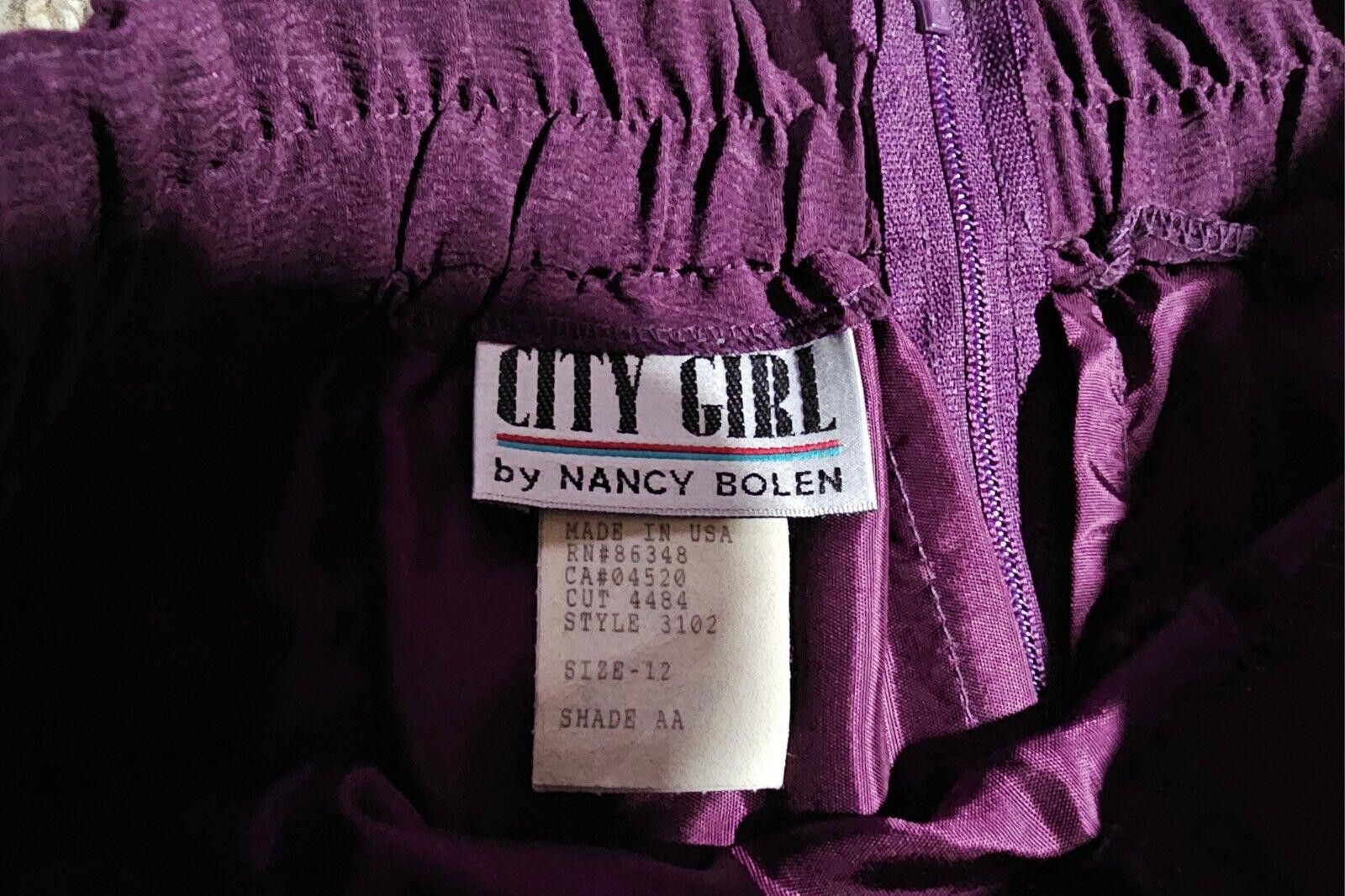 Designer city girl nancy bolen Purple vintage skirt size 12 USA MADE Size 34" / US 12 / IT 48 - 4 Thumbnail
