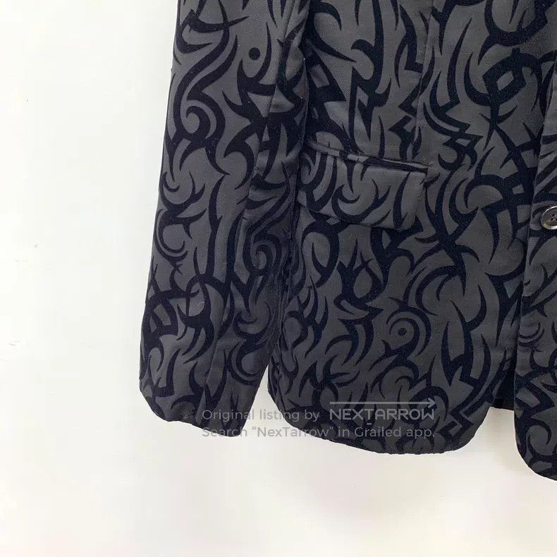 Dior Dior Black thorn full-print wool lapel single-breasted lon Size 44R - 4 Thumbnail