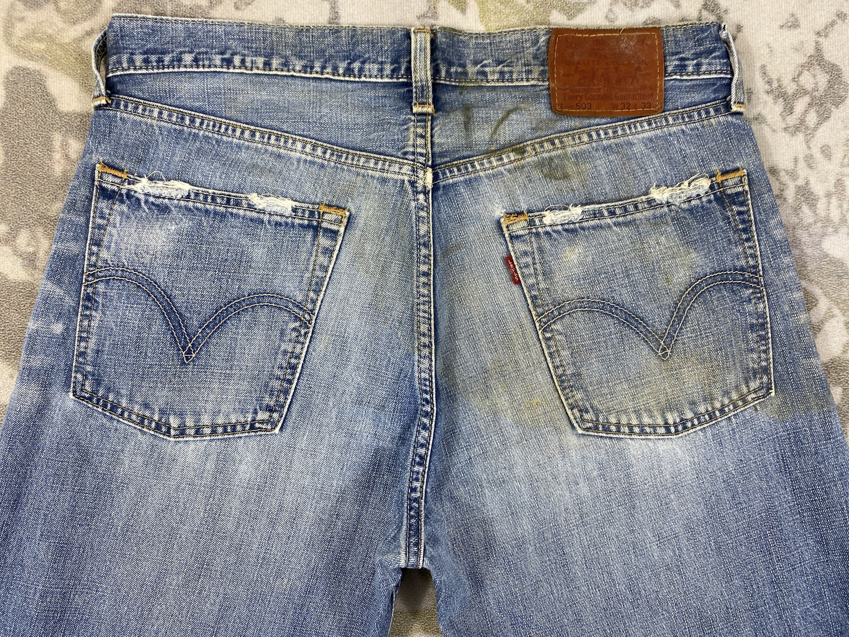 Levi's Distressed Blue Vintage Levi's 503 33x29.5 Denim -SJ160 Size US 33 - 4 Thumbnail