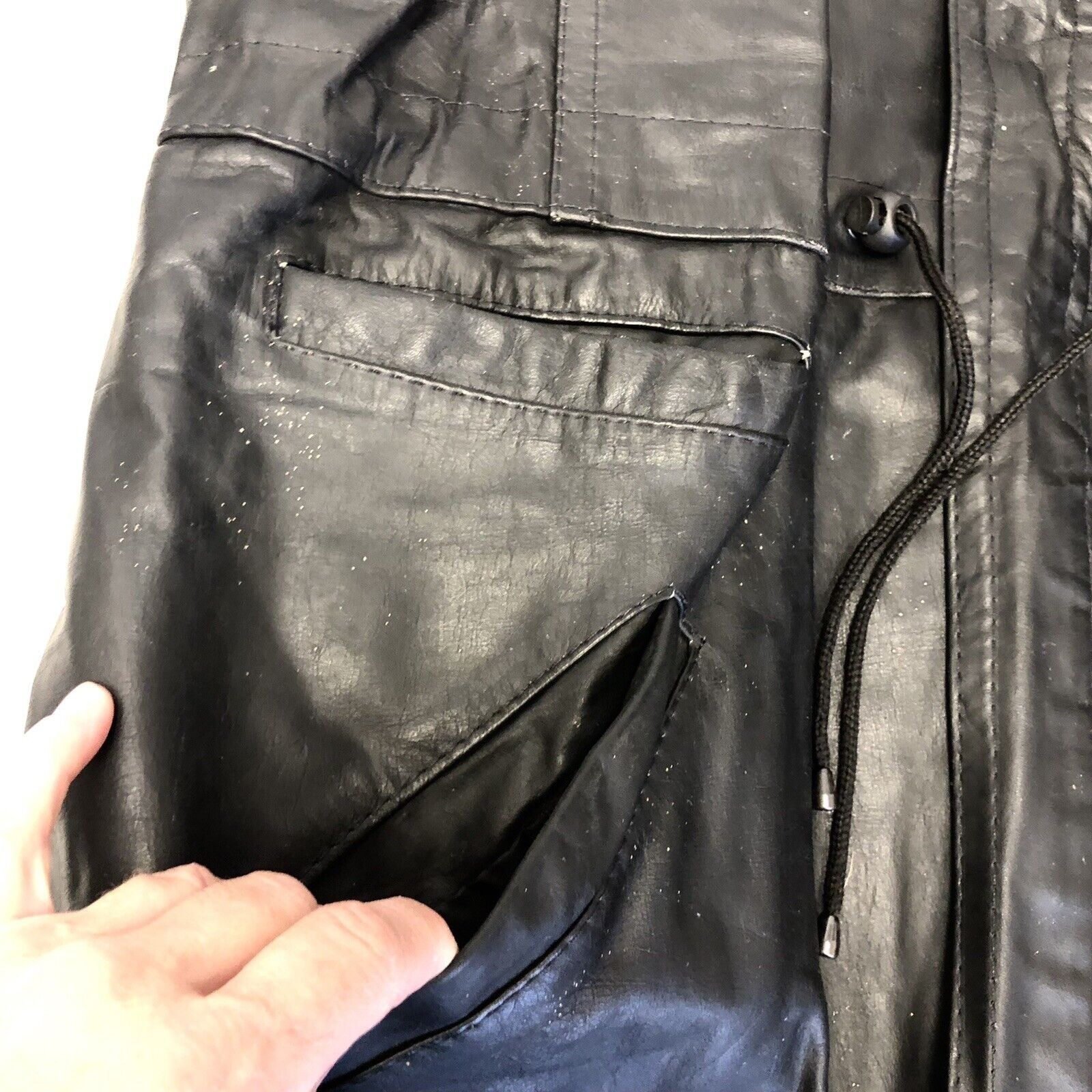 Other Vtg BLACK Leather BARNSTORMER Coat 4 Pocket PILOT jacket Size US L / EU 52-54 / 3 - 5 Thumbnail