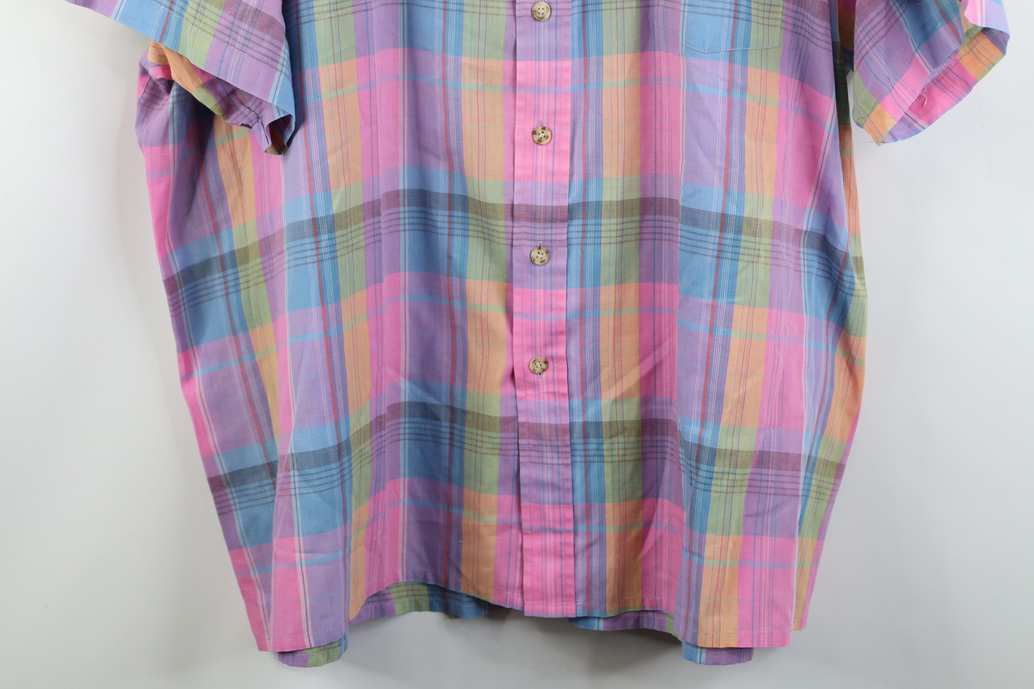 Vintage Vintage 90s Streetwear Madras Short Sleeve Button Shirt Size US XXL / EU 58 / 5 - 3 Thumbnail