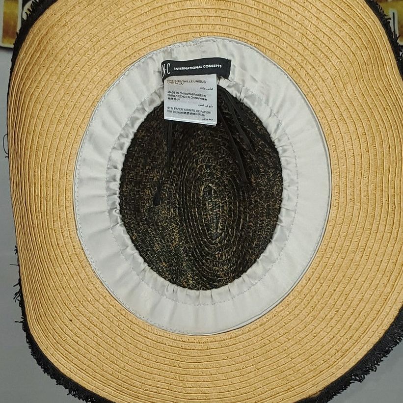 Other INC International Concepts Straw SunHat Tan/Black Woven OS Size ONE SIZE - 7 Thumbnail