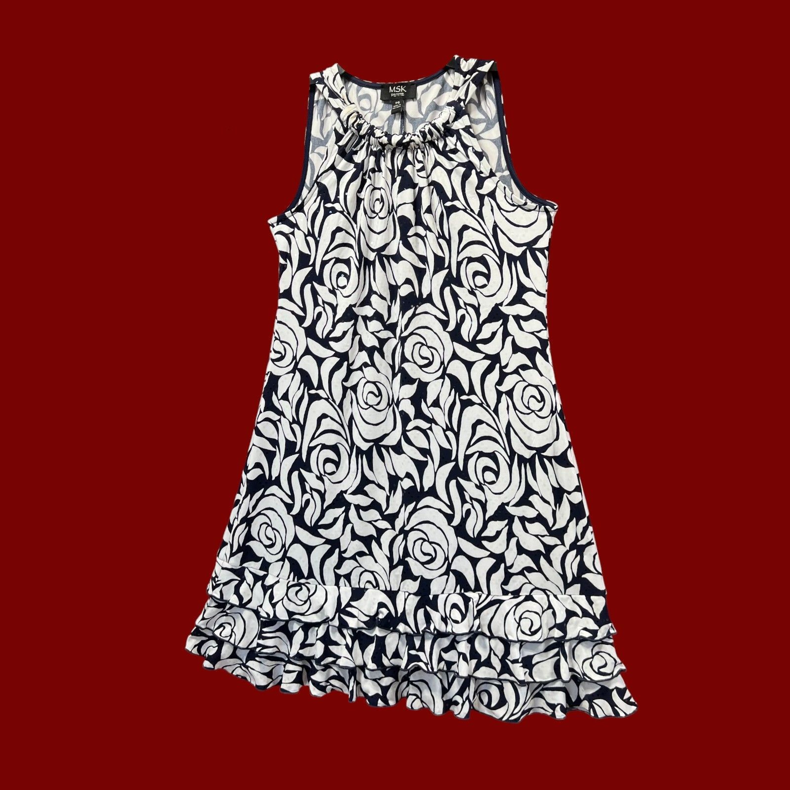 Other MSK - Women's Petite Floral Print Sleeveless Shirt Dress - N Size S / US 4 / IT 40 - 18 Thumbnail
