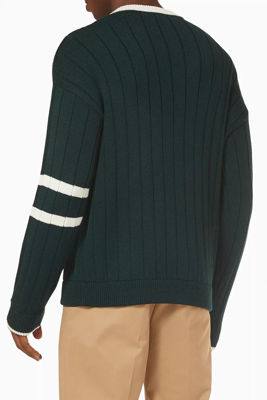 Valentino o1y0525 Logo V-neck Sweater in Dark Green Size US M / EU 48-50 / 2 - 3 Thumbnail
