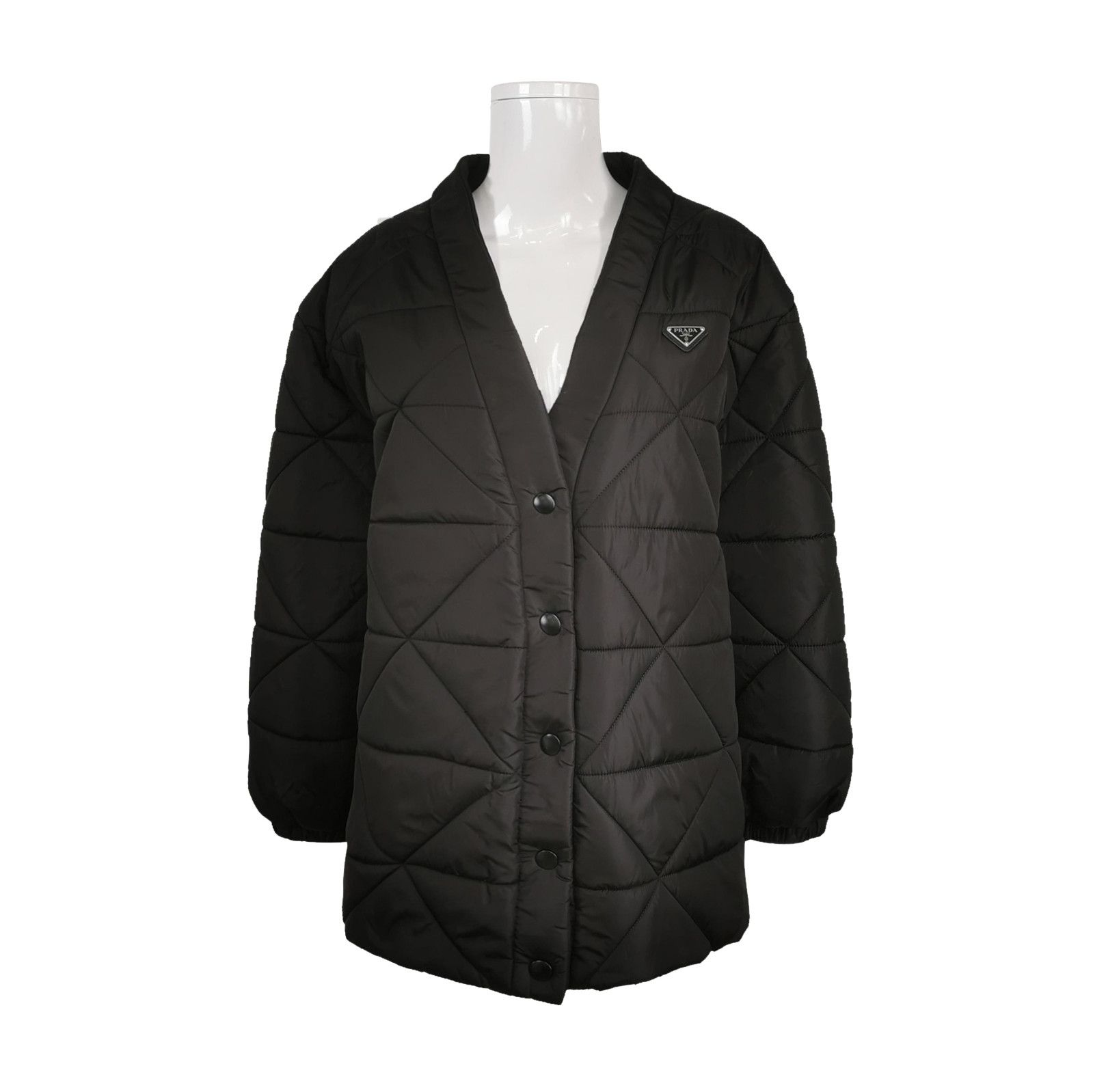 Prada Prada Black Triangle Logo Puffer Jacket 0079 Size US L / EU 52-54 / 3 - 1 Thumbnail