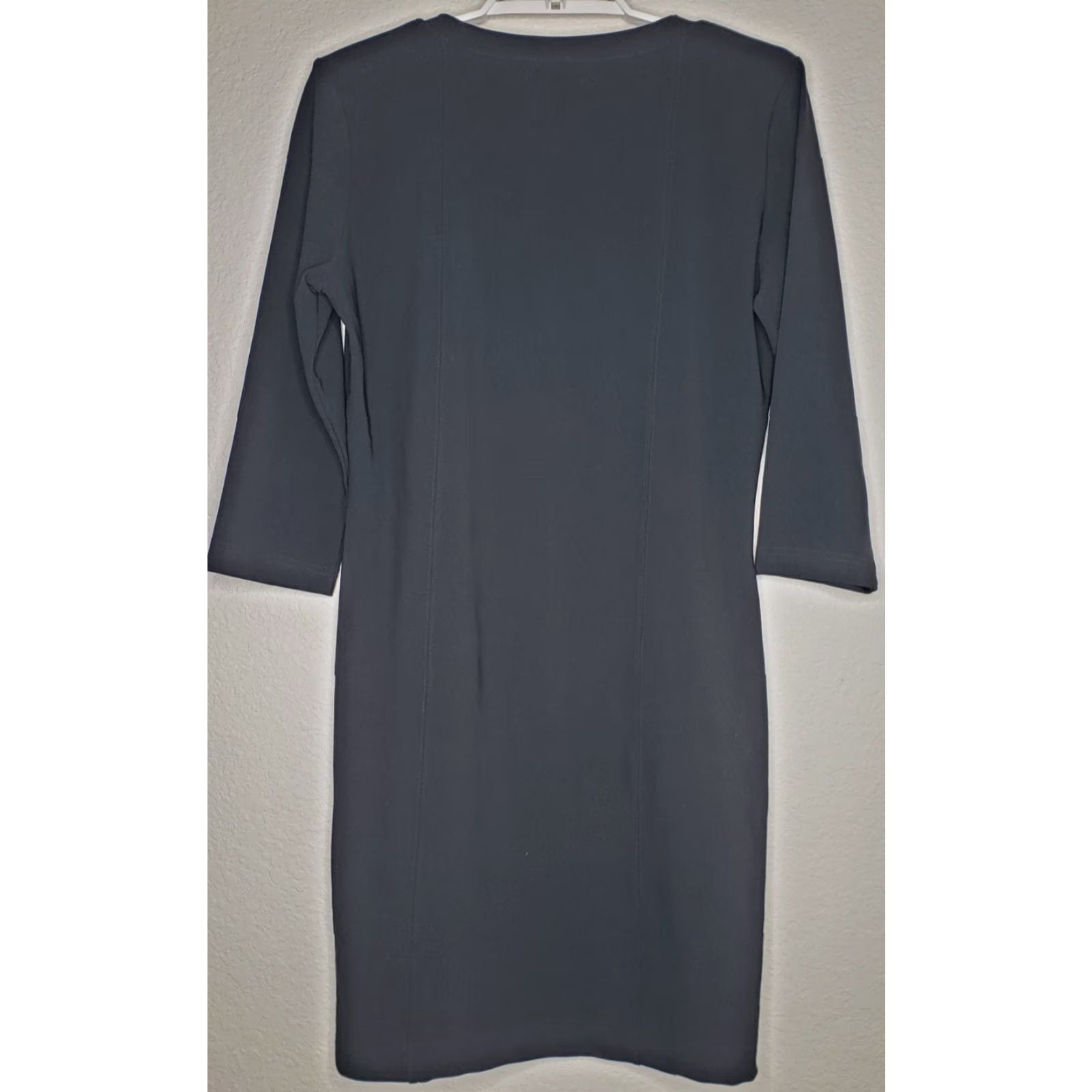 Boston Proper VINTAGE Boston Proper LBD Dress 3/4 Sleeve Black Square Neck Knee Length Sheath M Womens Size M / US 6-8 / IT 42-44 - 2 Thumbnail