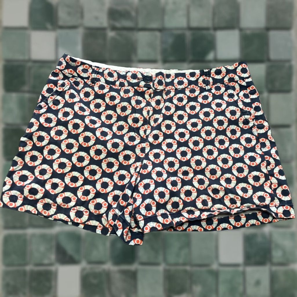 Vintage Crown & Ivy Shorts Women's Size 14 36" Waist Blue Life Saver Pattern Beach Pool Casual Beachwear Pants Menopause? Size 36" / US 14 / IT 50 - 1 Thumbnail