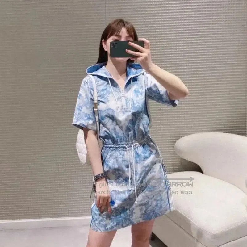 Dior Dior Blue Polyester Hooded Dress for Women . Size XXS / US 00 / IT 34 - 9 Thumbnail