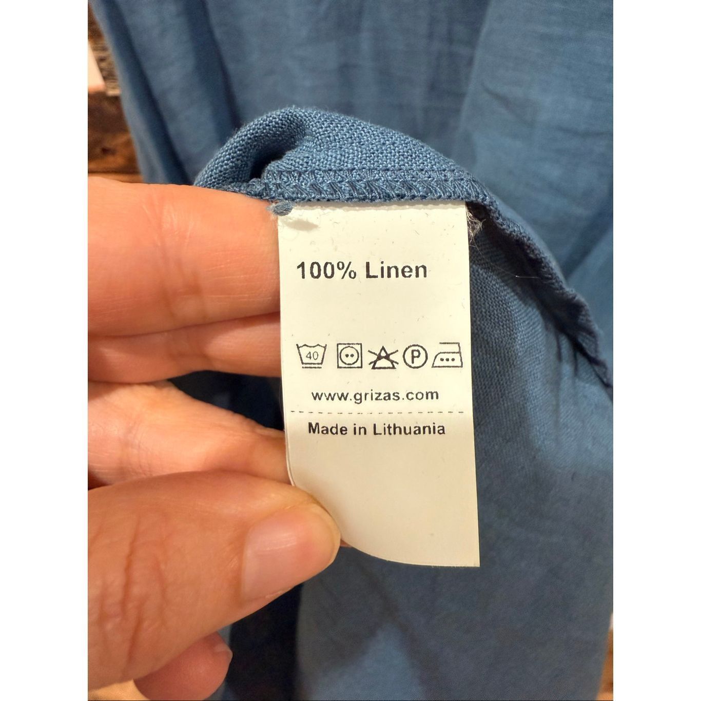 Linea Grizas linen blue dress pockets size Large Size L / US 10 / IT 46 - 4 Thumbnail