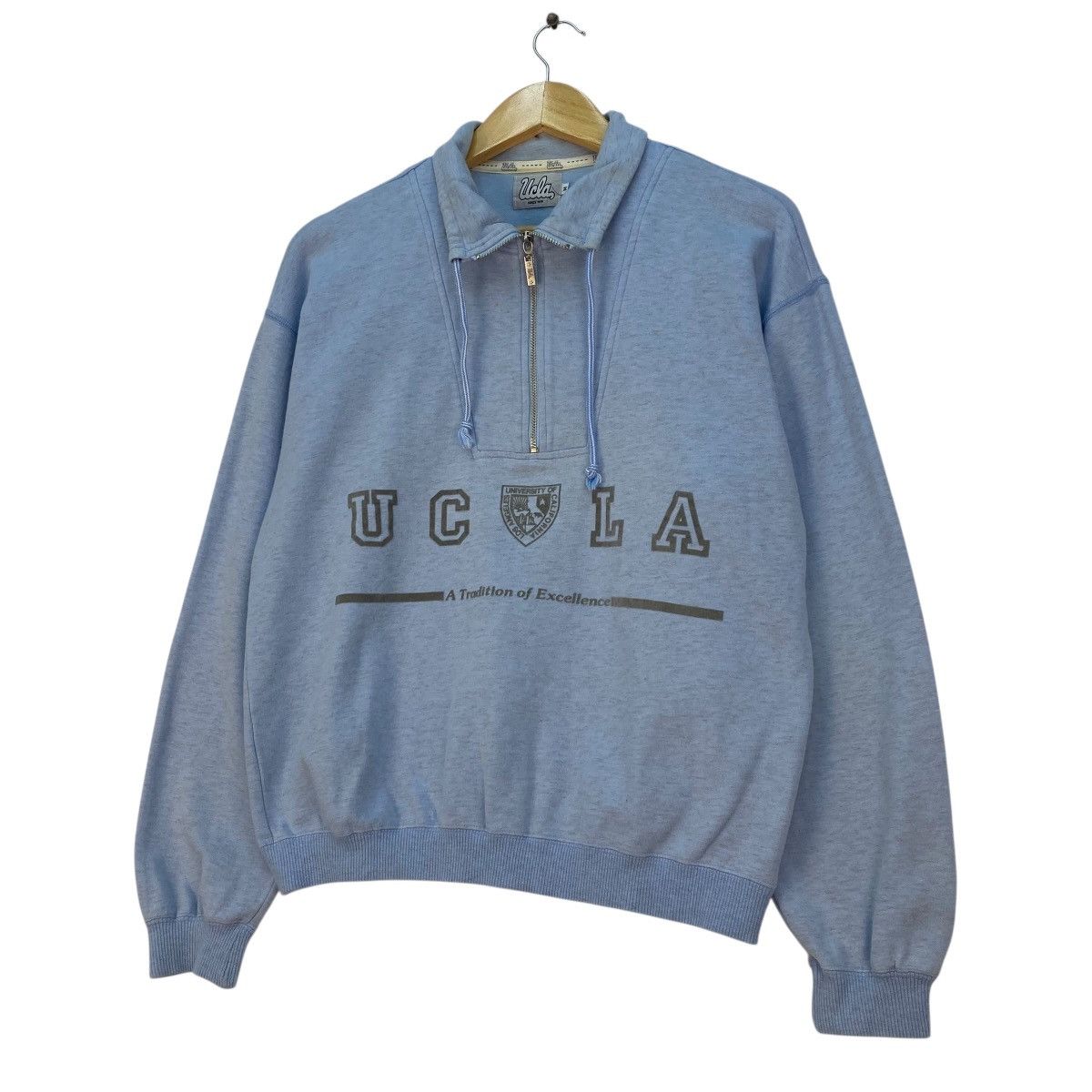 Vintage 💥Vintage Ucla Half Zipper Pullover Sweatshirt Size US M / EU 48-50 / 2 - 2 Thumbnail
