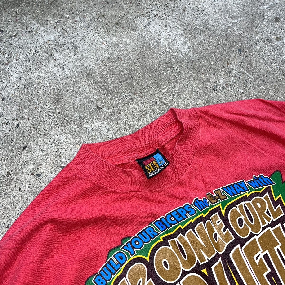 Sun 12 ounce curl power lifting red tshirt tees vintage XL