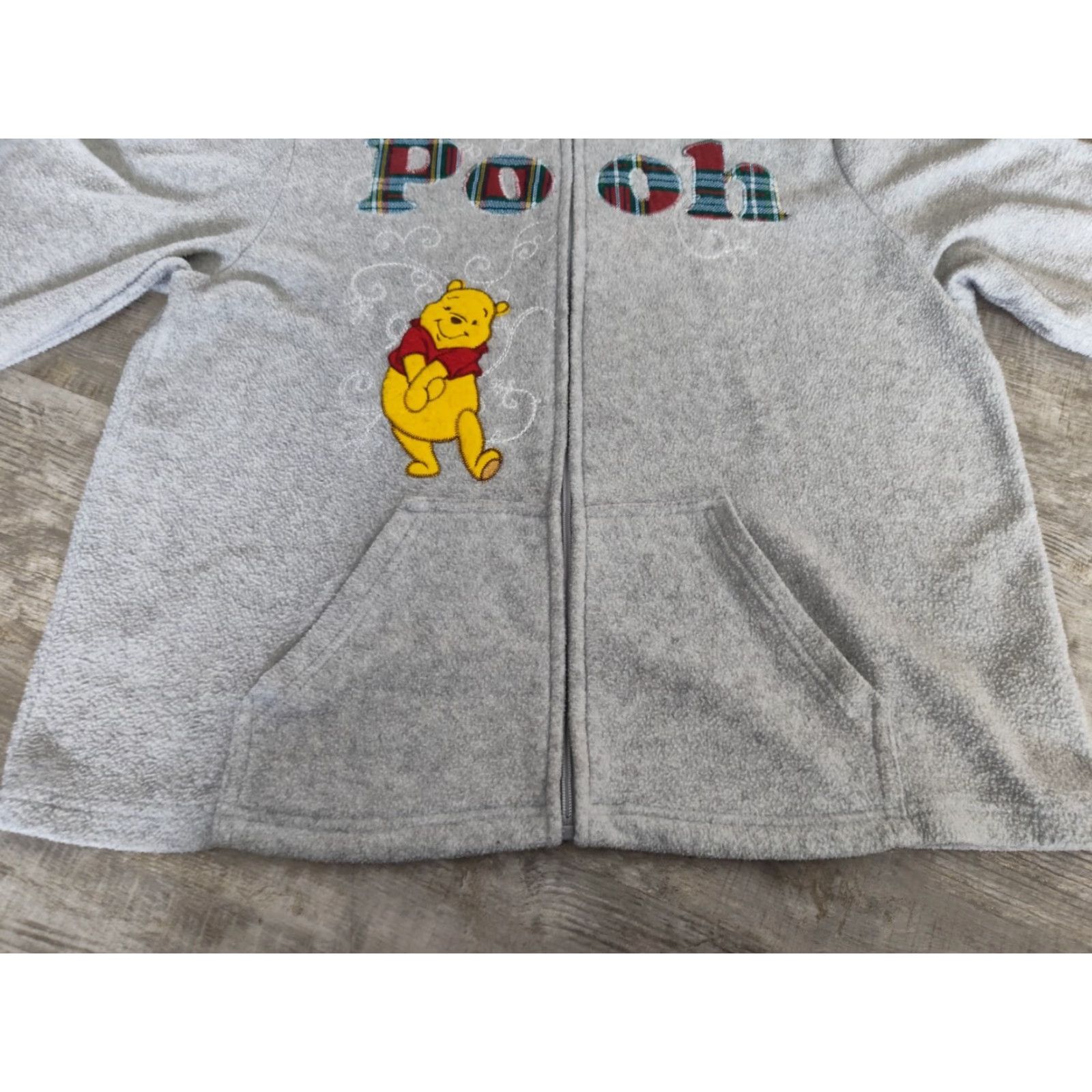 Disney Disney Winnie The Pooh Sweater Womens XL Gray Fleece Full Zip Embroidered Y2K Size XL / US 12-14 / IT 48-50 - 4 Thumbnail