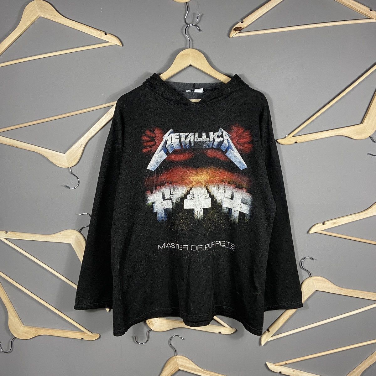 Band Tees Vintage 2002 Metallica Master Of Puppets Hooded Long Sleeve Size US XL / EU 56 / 4 - 1 Thumbnail