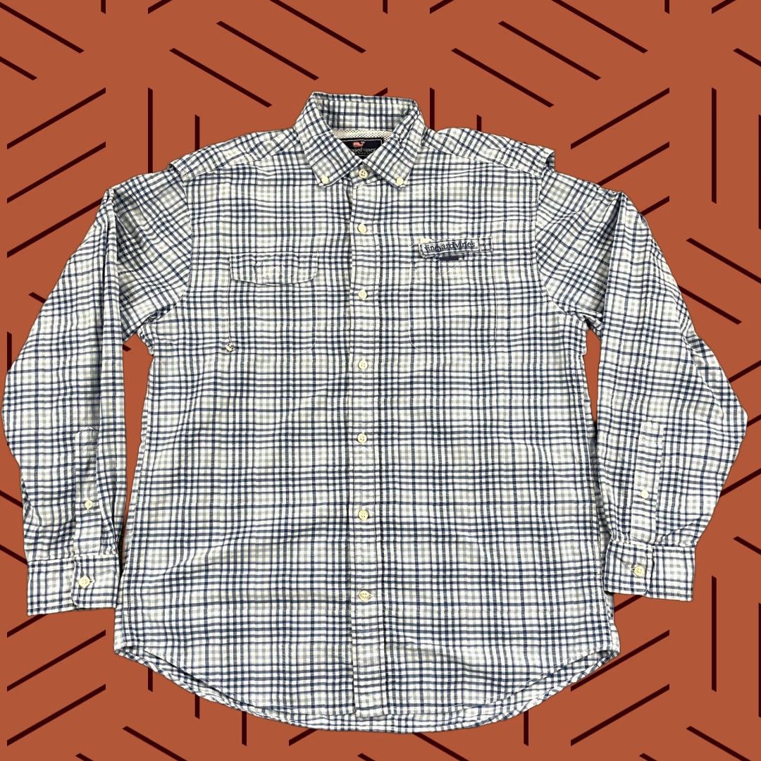 Vineyard Vines Vineyard Vines Shirt Mens M Plaid Harbor Button-Up L/S Navy Blue Multi-Color Size US M / EU 48-50 / 2 - 1 Thumbnail