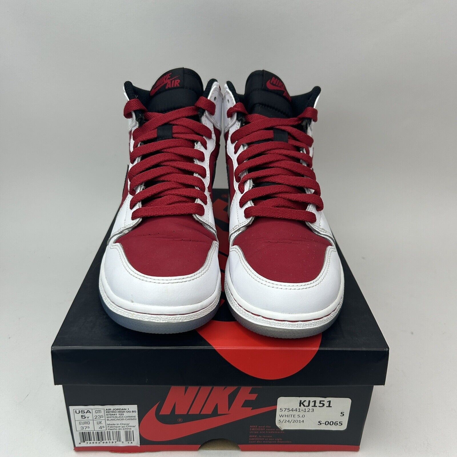 Nike Nike Shoes Air Jordan Retro 1 High OG BG “Carmine/Red White” Size US 6.5 / IT 36.5 - 2 Thumbnail