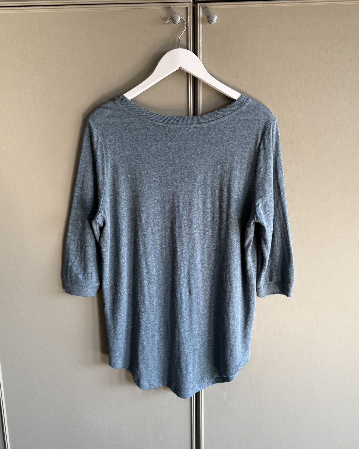 Jac + Jack Curved Hem Woven Linen Tee - NWT Size L / US 10 / IT 46 - 4 Thumbnail