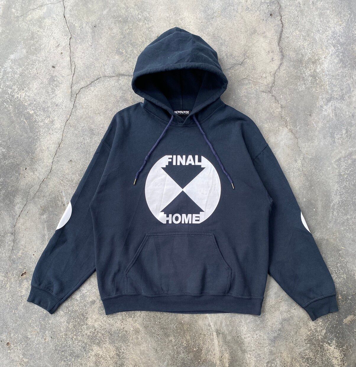 Pre-owned Final Home X Revolver Big Logo Pullover Hoodie In Blue Black