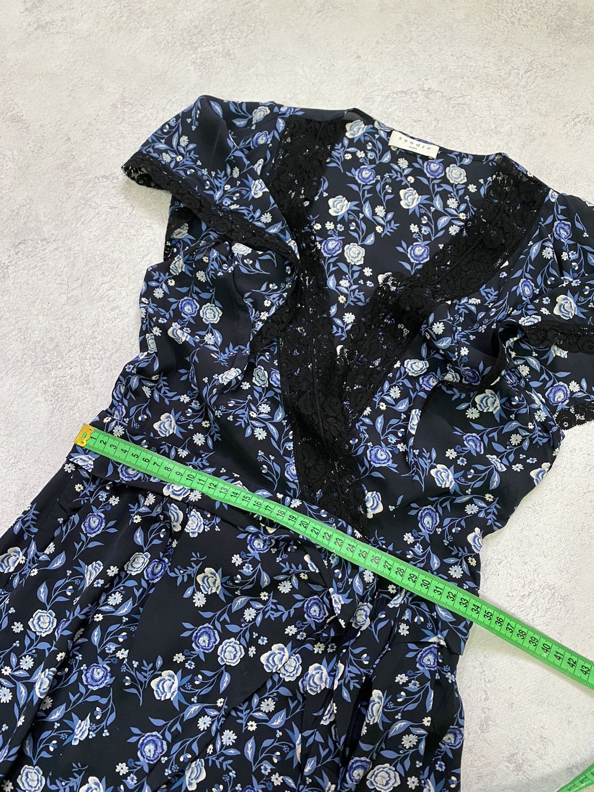 Sandro Sandro Womens Floral Blue Playsuit Size 36 Size XS / US 0-2 / IT 36-38 - 20 Thumbnail