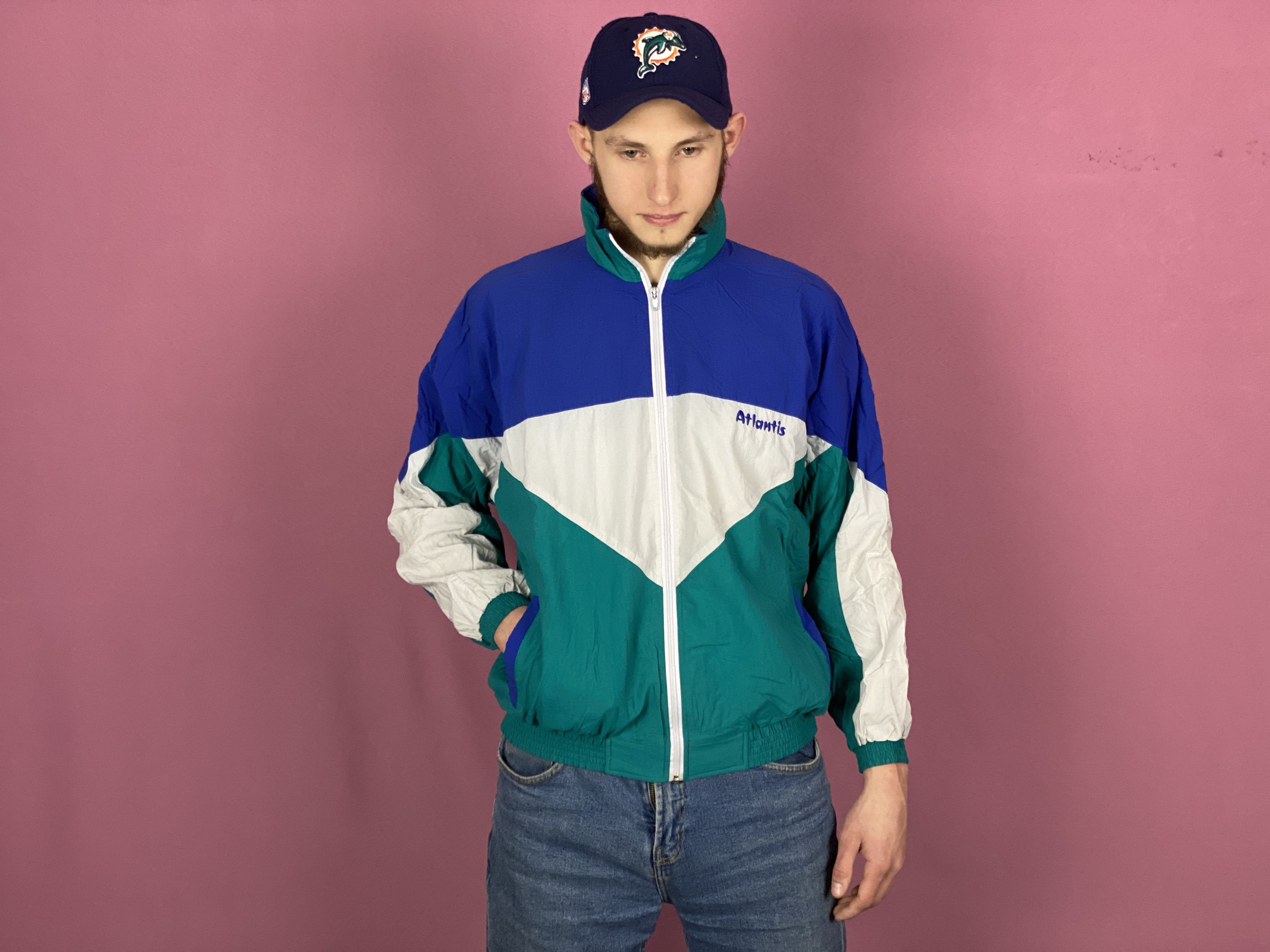Vintage 90s Cats Vintage Men's Windbreaker Jacket - M Size US M / EU 48-50 / 2 - 4 Thumbnail