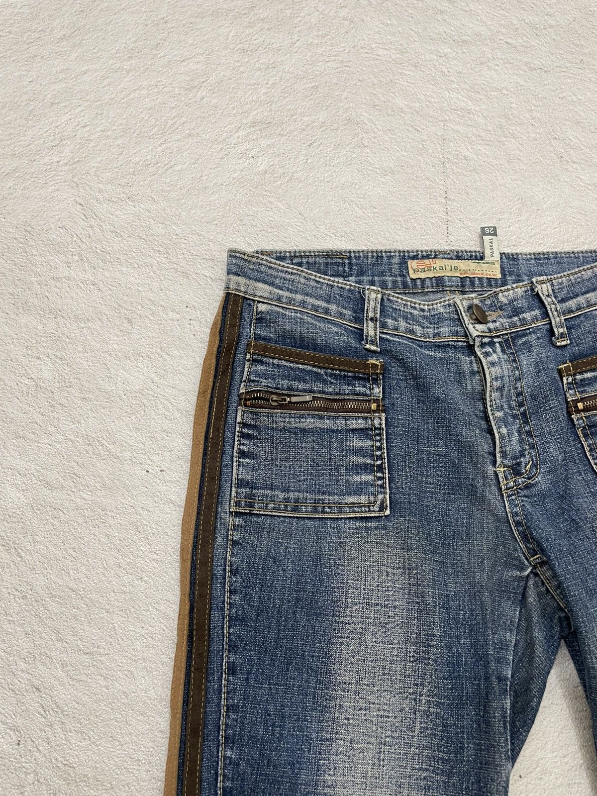 Japanese Brand 00s Diesel Flare Denim Mudwash Bootcut Jeans Side Stripe Y2K Size 28" / US 6 / IT 42 - 4 Thumbnail