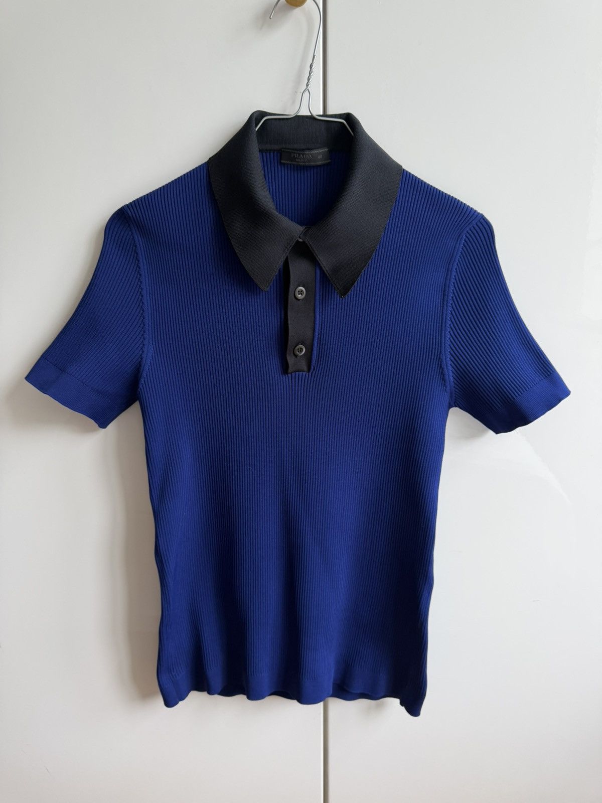 Prada Prada vintage ribbed knit polo shirt (stretchable) | Grailed