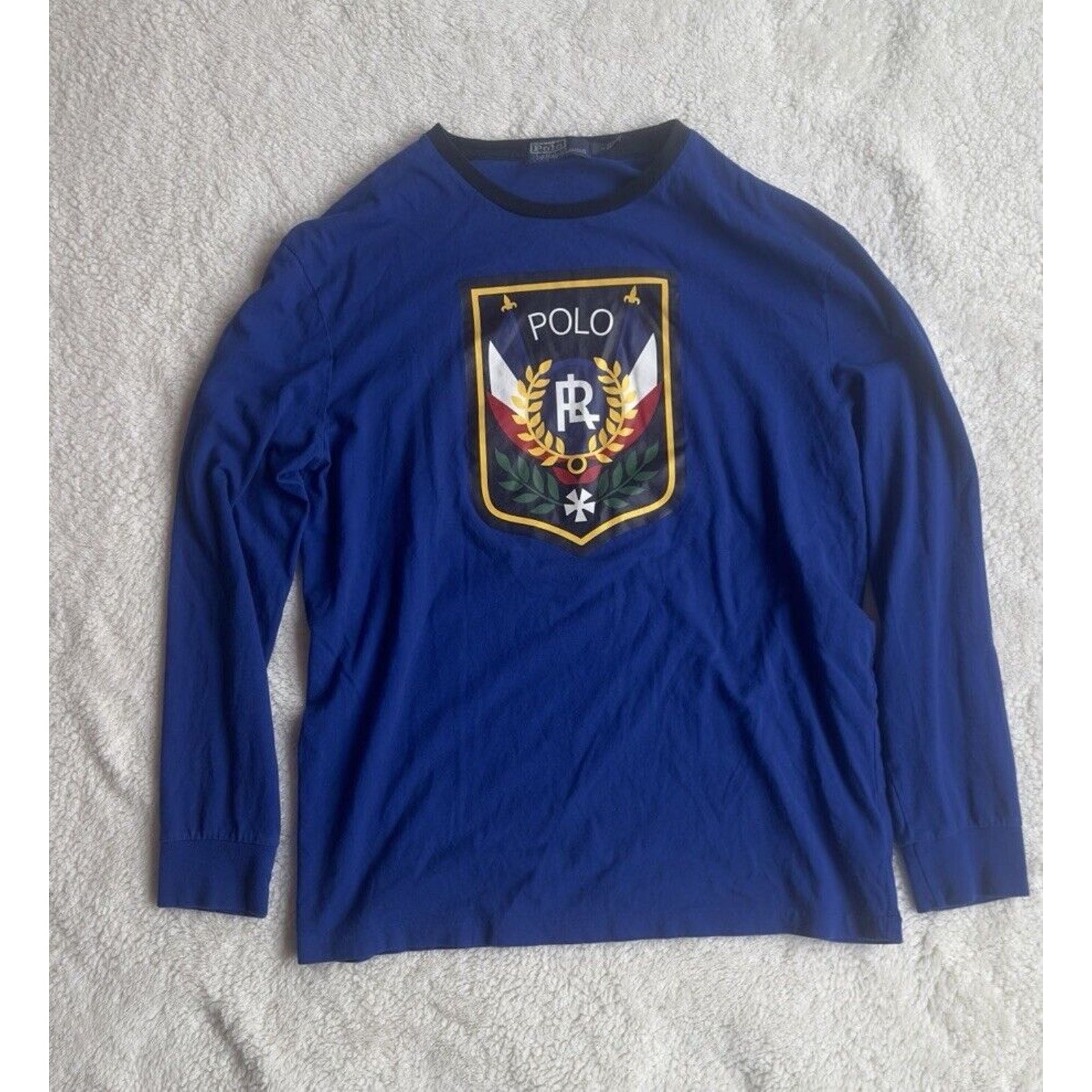 Ralph Lauren Polo Ralph Lauren Mens M Blue Long Sleeve Shirt Uni Crest Size US M / EU 48-50 / 2 - 1 Thumbnail