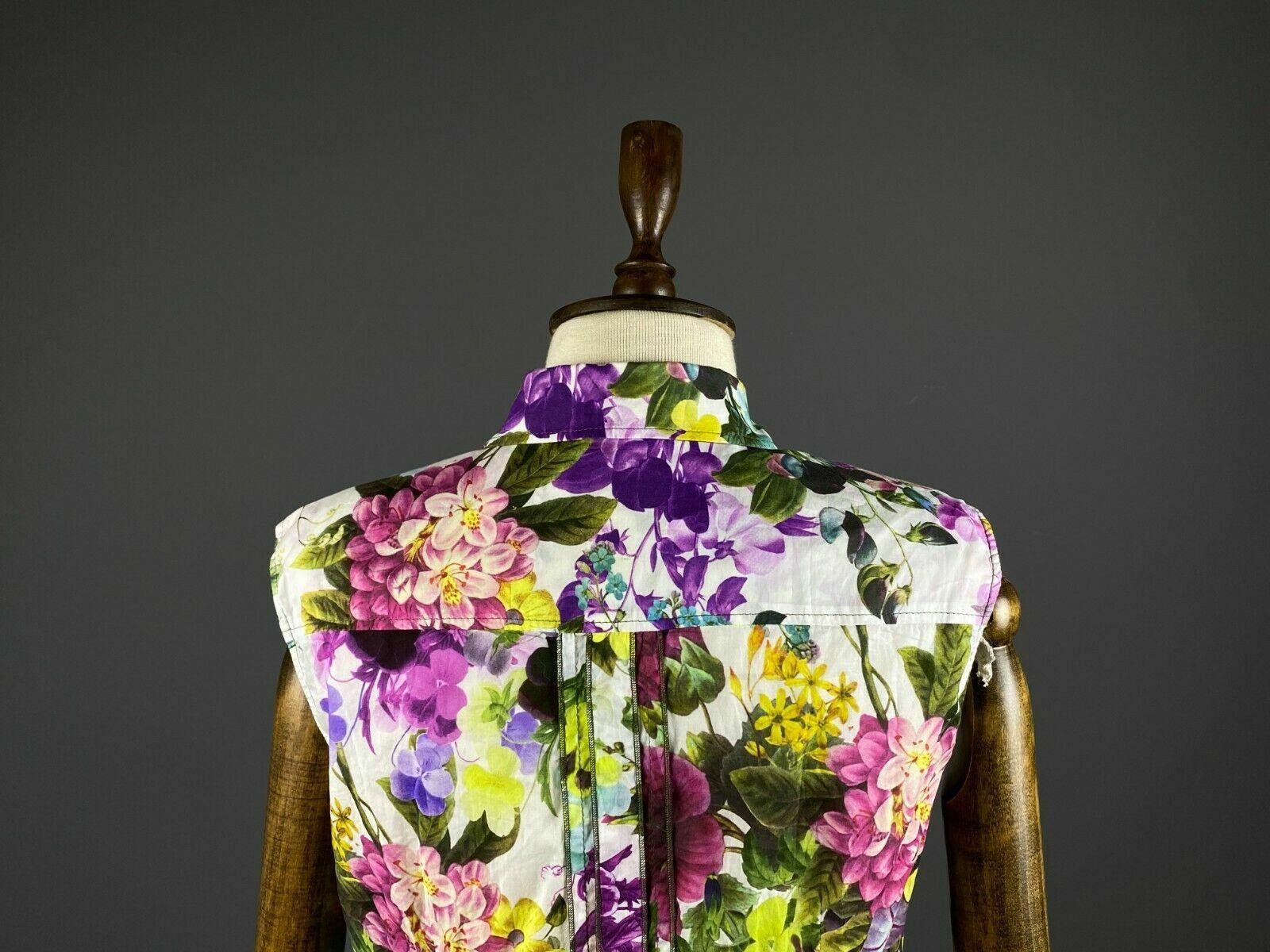 Designer Ladies Riani Floral Button Up Top Shirt Size F 42 / GB 14 Size M / US 6-8 / IT 42-44 - 7 Thumbnail