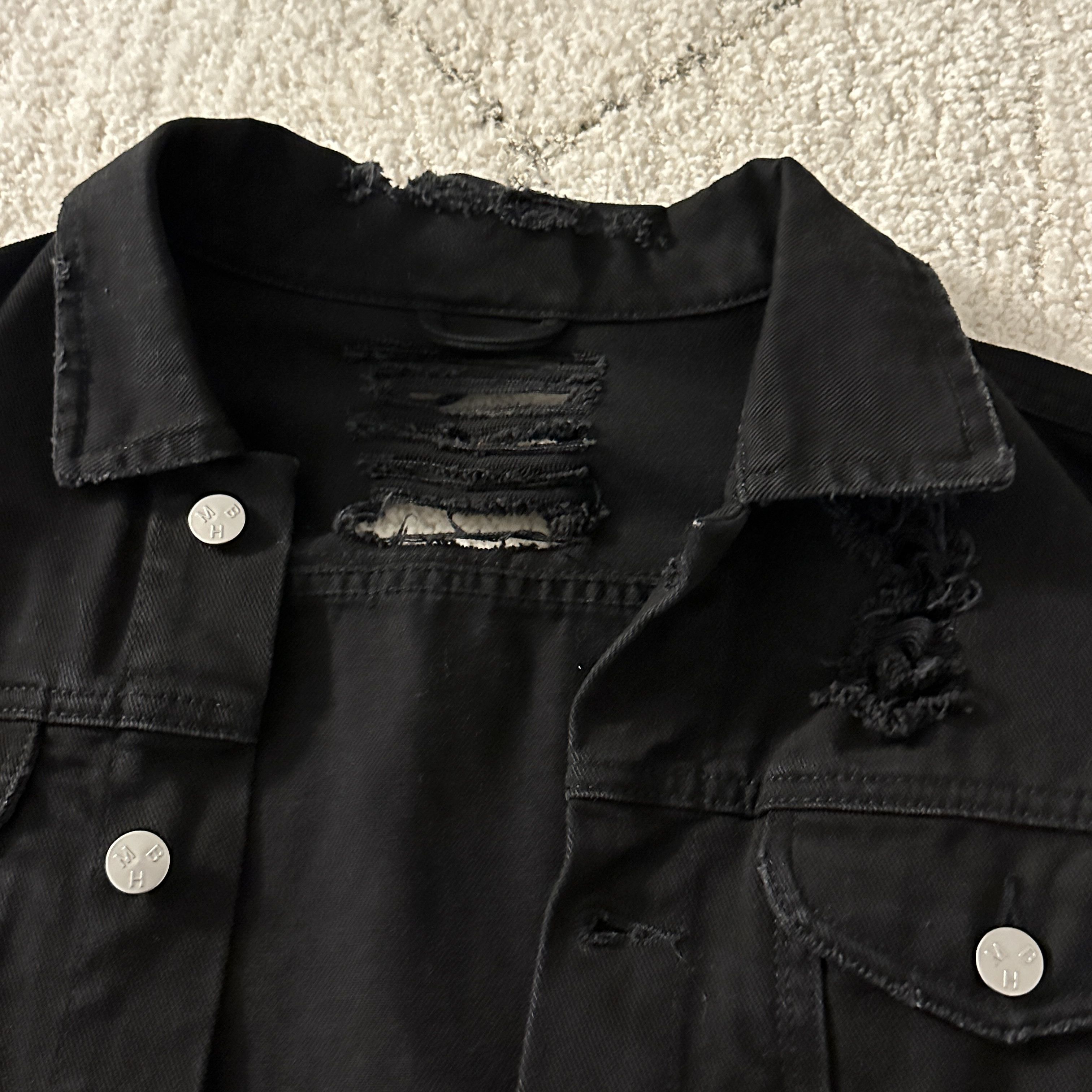 Misbhv MISBHV "Euphoria" Distressed Black Denim Jacket Size US XL / EU 56 / 4 - 5 Thumbnail