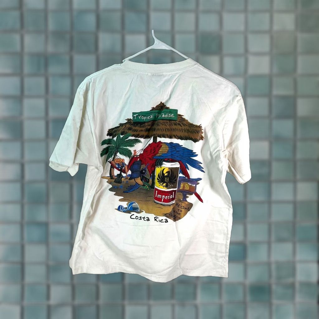 Imperial Imperial T-Shirt Mens VTG Costa Rica Tropical Paradise Short Sleeves White M Graphic Print Beach Beer Crew Neck Short Sleeve Logo Size US M / EU 48-50 / 2 - 1 Thumbnail