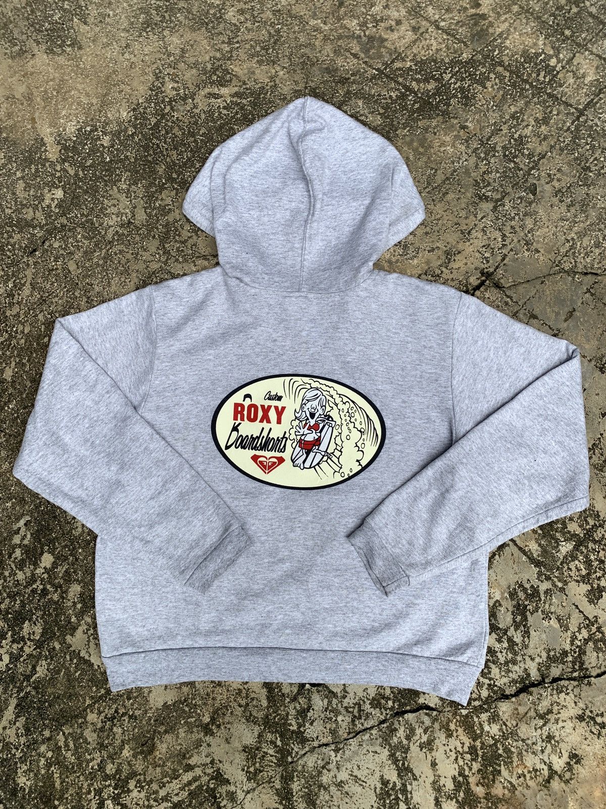 Quiksilver × Vintage y2k Roxy by Quiksilver Heather Gray Surf Graphic Hoodie Size M / US 6-8 / IT 42-44 - 4 Thumbnail