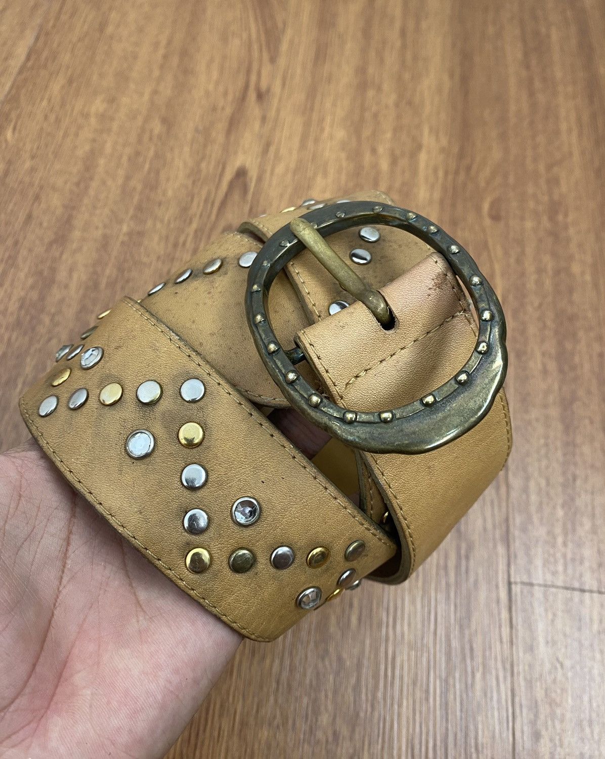 If Six Was Nine × Japanese Brand × Le Grande Bleu (L.G.B.) Studded leather belt Size ONE SIZE - 4 Thumbnail