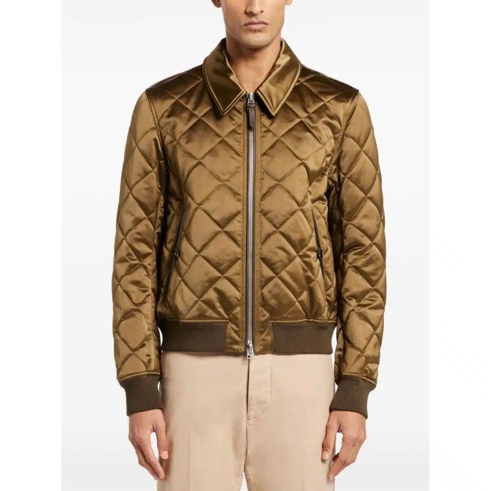 Tom Ford o1loc1c0525 OBQ001 Quilted Satin Raglan Blouson Jacket Size US M / EU 48-50 / 2 - 2 Thumbnail