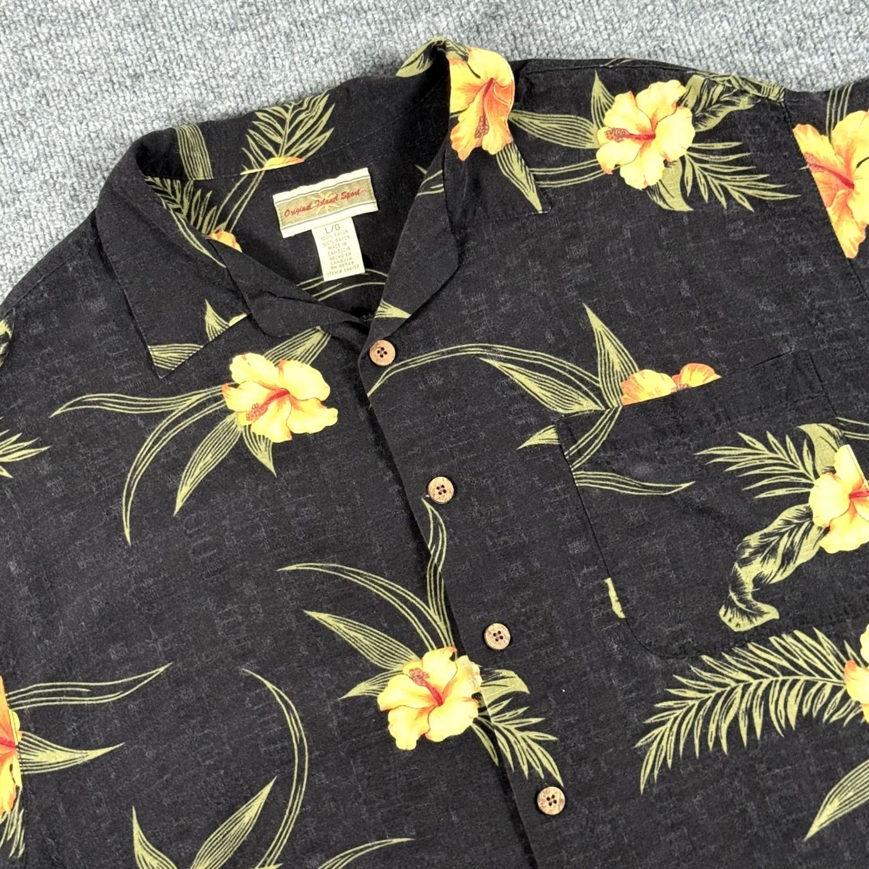 Vintage Original Island Sport Shirt Mens Large Floral Hawaiian Rayon Button Up Casual Size US L / EU 52-54 / 3 - 2 Thumbnail