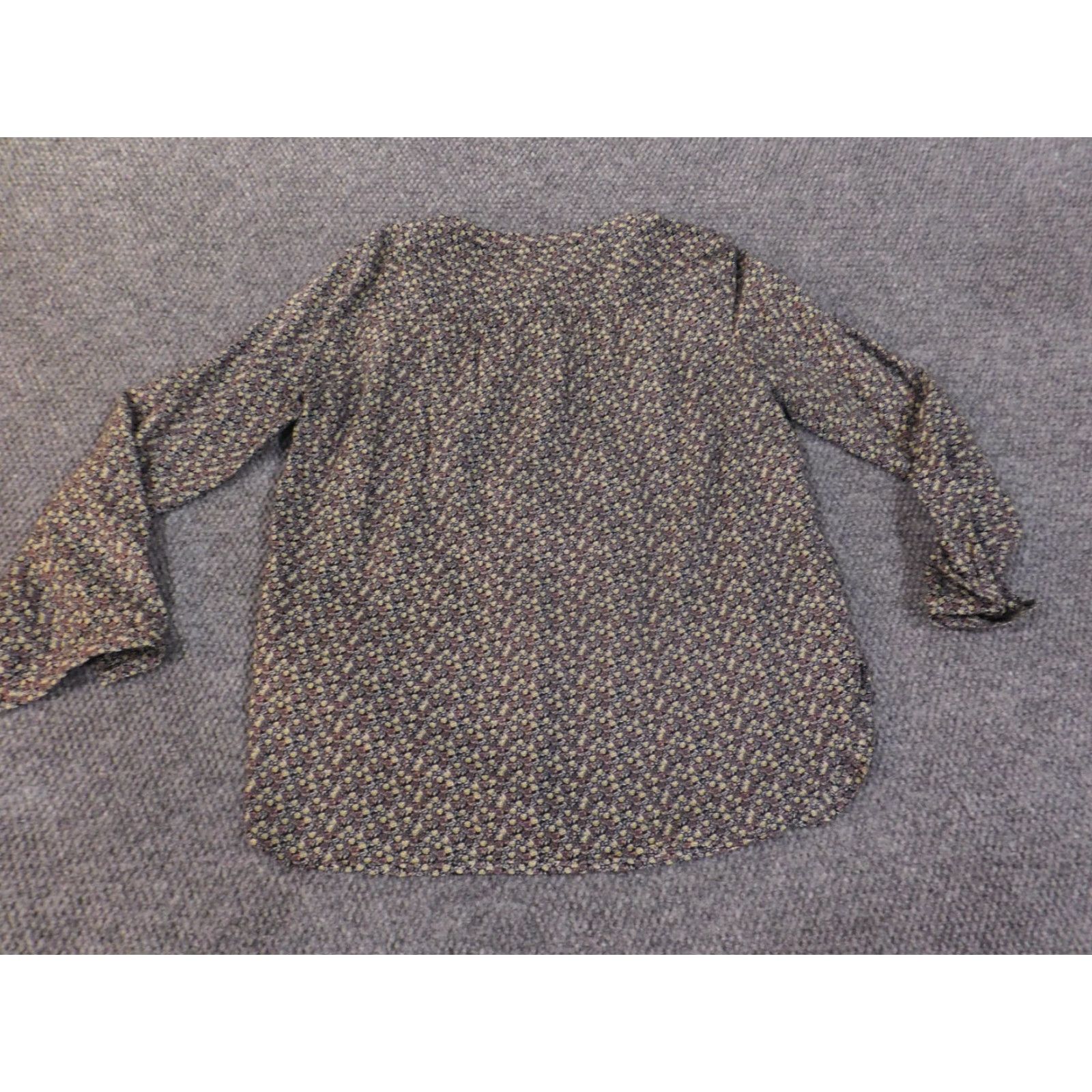 Ann Taylor Loft Top Button-Up Cotton Floral Long Sleeve Womens M Black Size M / US 6-8 / IT 42-44 - 6 Thumbnail