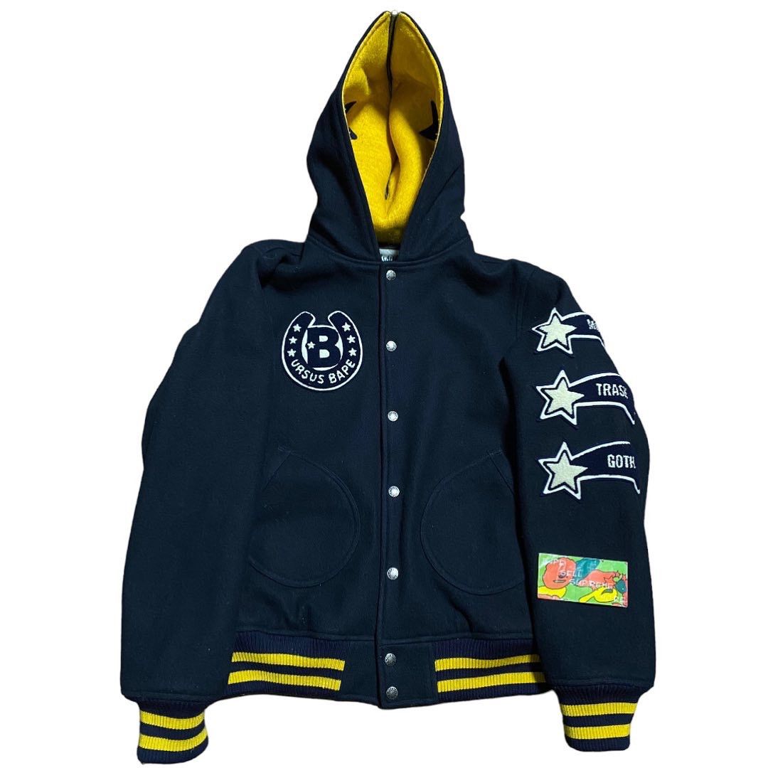 image of Ursus Bape Varsity Jacket Navy, Men's (Size XL)