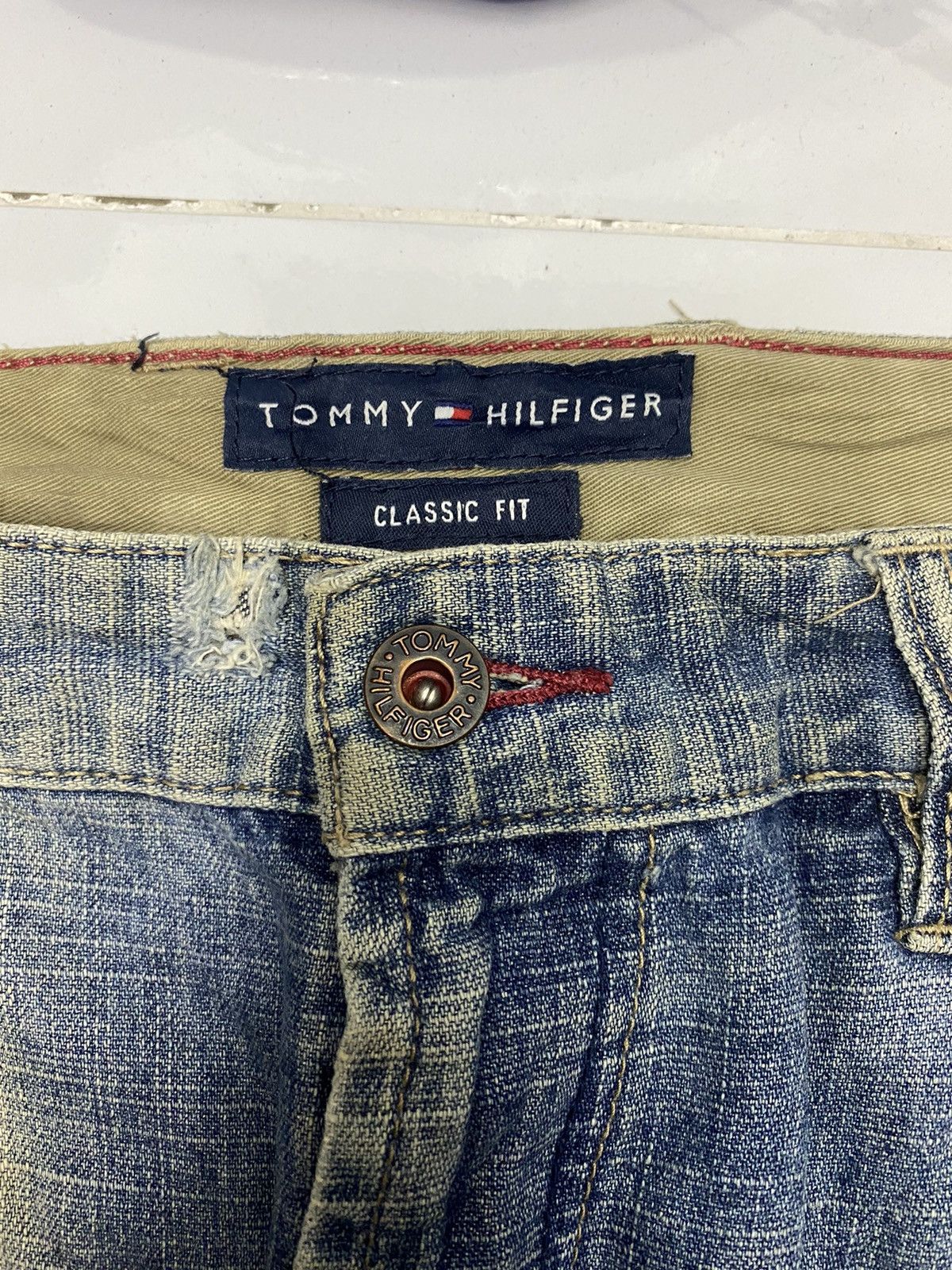 Beauty Beast × Hysteric Glamour BAGGY JEANS DISTRESS RIPS TOMMY HILFIGER BAGGY SKATER STYLE Size US 35 - 8 Thumbnail