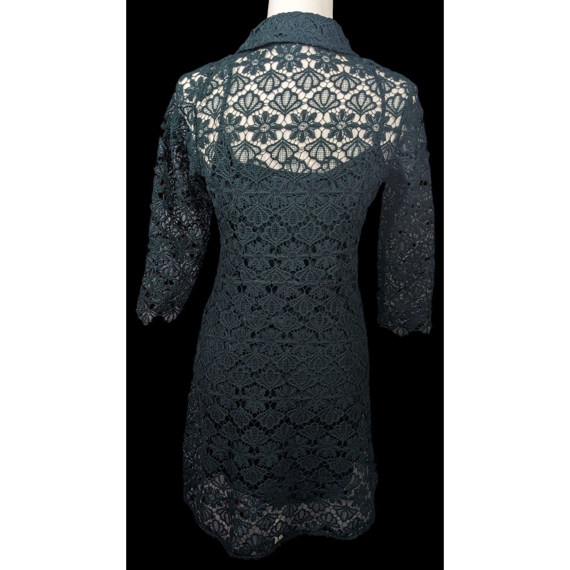 Zara Zara Basic Collection Gothic Black Floral Overlay Dress Size Size M / US 6-8 / IT 42-44 - 2 Thumbnail