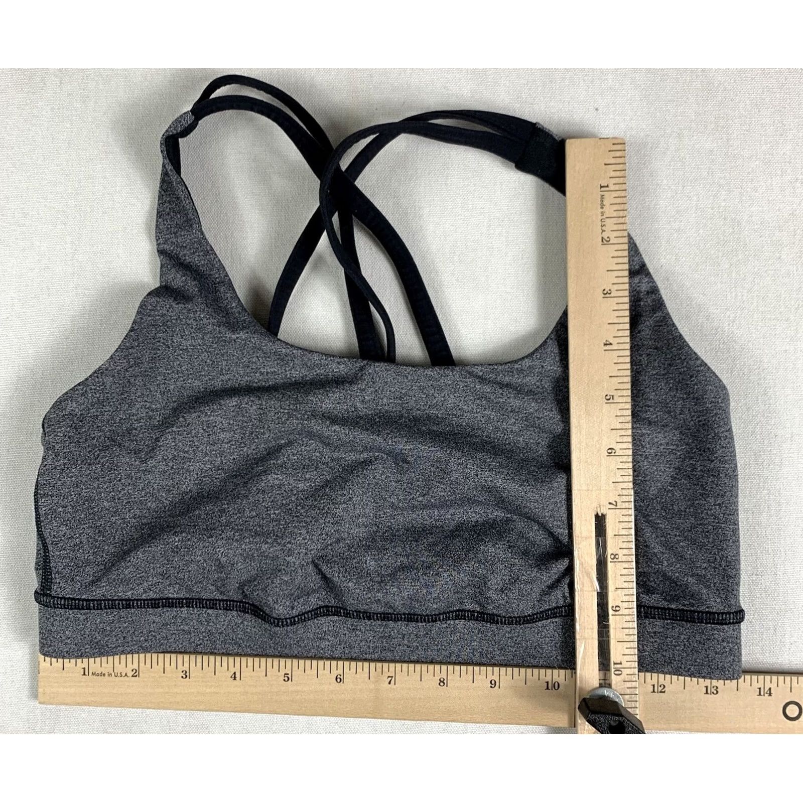 Lululemon Lululemon Energy Bra Women's 8 Heather Deep Coal Gray Sports Bra Size ONE SIZE - 2 Thumbnail