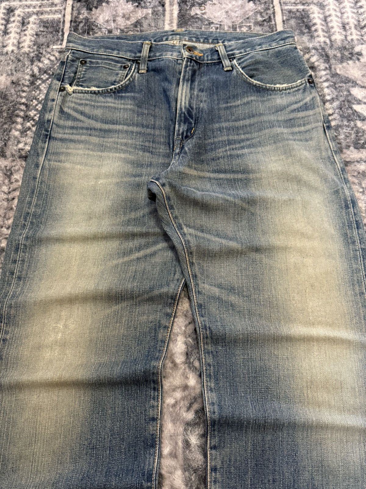 Japanese Brand EDWIN 505 Muddy Wash Selvedge Jeans Straight Loose Size US 32 / EU 48 - 6 Thumbnail