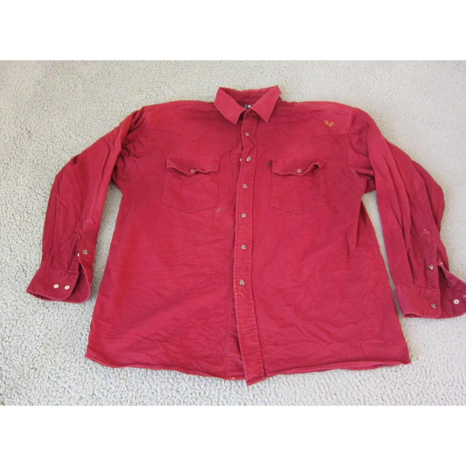 Vintage VINTAGE Panhandle Slim Shirt Panhandle Slim Shirt Adult Large Red Canvas Cowboy Rodeo Western Snap Mens Size US L / EU 52-54 / 3 - 2 Thumbnail