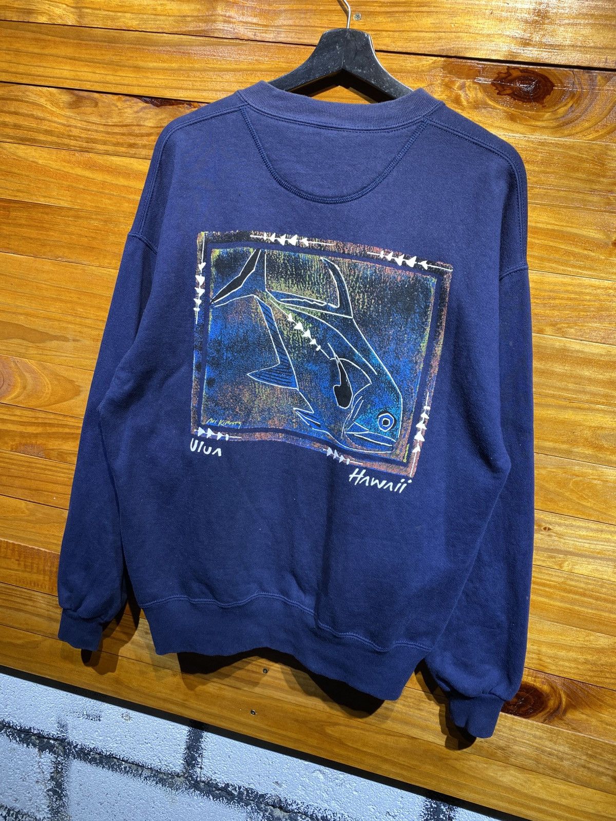 Vintage Vintage Crazy Shirt Hawaii Ulu’a Graphic Navy Blue Size US M / EU 48-50 / 2 - 4 Thumbnail